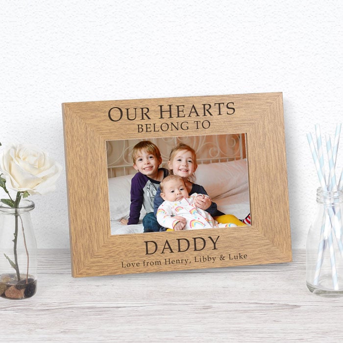 Personalised Our Hearts Belong To Daddy 6 X 4 Photo Frame