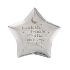 Personalised Silver Plated Twinkle Twinkle Baby Trinket Box