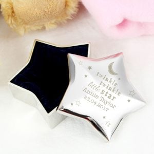 Personalised Silver Plated Twinkle Twinkle Baby Trinket Box