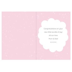 Personalised Ten Little Fingers Pink New Baby Girl Card
