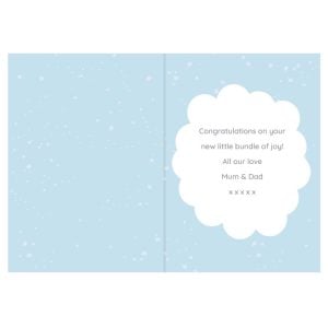 Personalised Ten Little Fingers Blue New Baby Boy Card