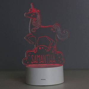 Girl's Personalised Unicorn LED Colour Changing Night Light