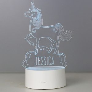 Girl's Personalised Unicorn LED Colour Changing Night Light