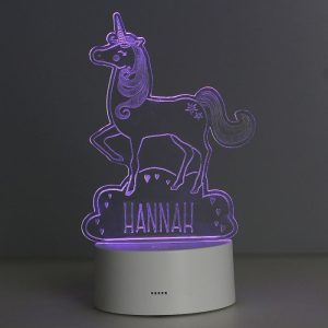 Girl's Personalised Unicorn LED Colour Changing Night Light