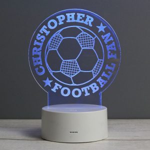 Boy's Personalised Football LED Colour Changing Night Light