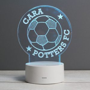 Boy's Personalised Football LED Colour Changing Night Light