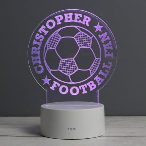 Boy's Personalised Football LED Colour Changing Night Light