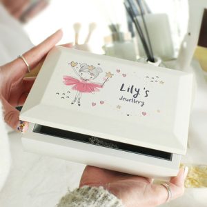 Girl's Personalised Princess Ballerina Wooden Jewellery Box
