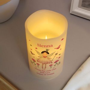 Girl's Personalised Fairy Princess Night Light LED Candle