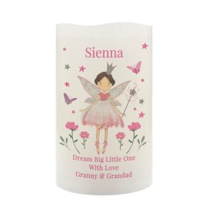 Girl's Personalised Fairy Princess Night Light LED Candle