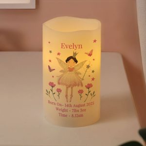 Girl's Personalised Fairy Princess Night Light LED Candle