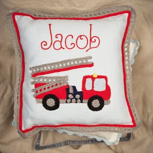 Boy's Personalised Crocheted Nursery Cushion Various Designs
