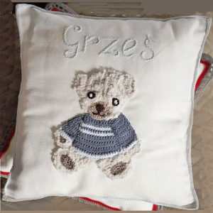 Boy's Personalised Crocheted Nursery Cushion Various Designs