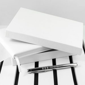 Personalised White Leather In Memoriam Book