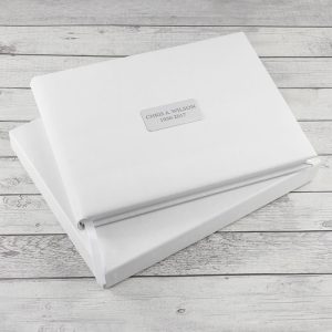 Personalised White Leather In Memoriam Book