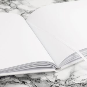 Large Personalised White Leather Condolence Book