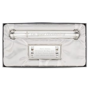 Personalised Silver Plated Christening Certificate Holder