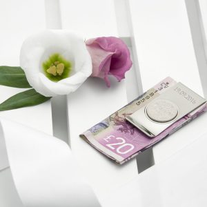 Personalised Silver Plated Lucky Sixpence Money Clip