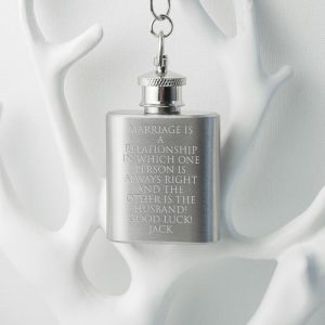 Personalised Silver Plated Lucky Sixpence Mini Hip Flask