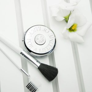 Personalised Silver Plated Lucky Sixpence Compact Mirror