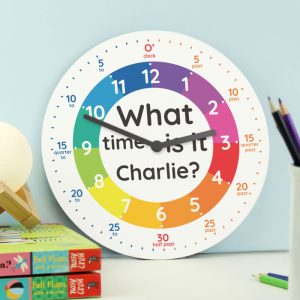 Personalised What Time Is It Children's Wooden Wall Clock
