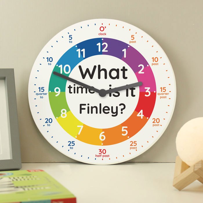 Personalised What Time Is It Children's Wooden Wall Clock