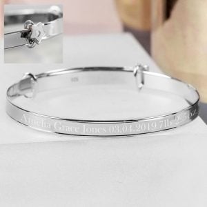 Personalised Sterling Silver Baby or Christening Bracelet