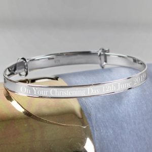 Personalised Sterling Silver Baby or Christening Bracelet
