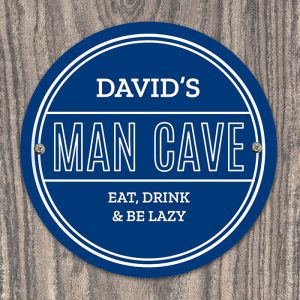 Personalised Man Cave Heritage Blue Plaque Men's Gift Idea