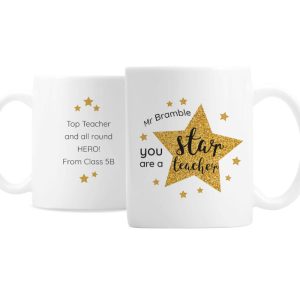 Personalised Star Teacher Ceramic Mug Christmas Gift