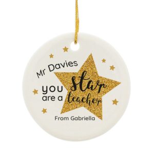 Personalised Star Teacher Ceramic Mug Christmas Gift
