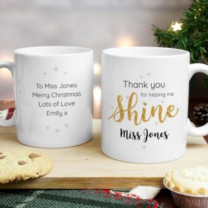 Personalised Shine Teacher Mug Thank You Gift