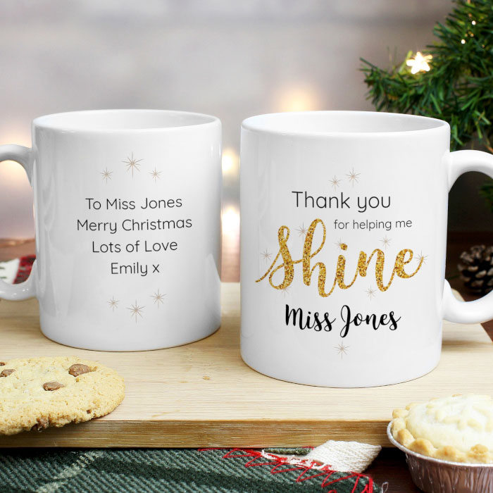 Personalised Shine Teacher Mug Thank You Gift
