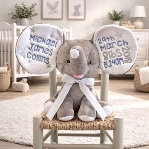 Personalised Embroidered Cubbies Grey Dumble Elephant