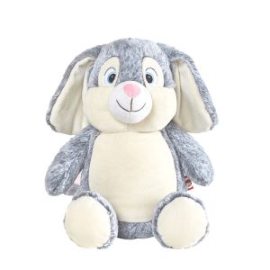 Personalised Baby Girl Cubbies Grey Birth Bunny