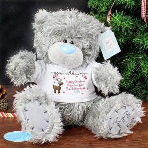 Personalised Tatty Teddy Christmas Bear In Reindeer T Shirt