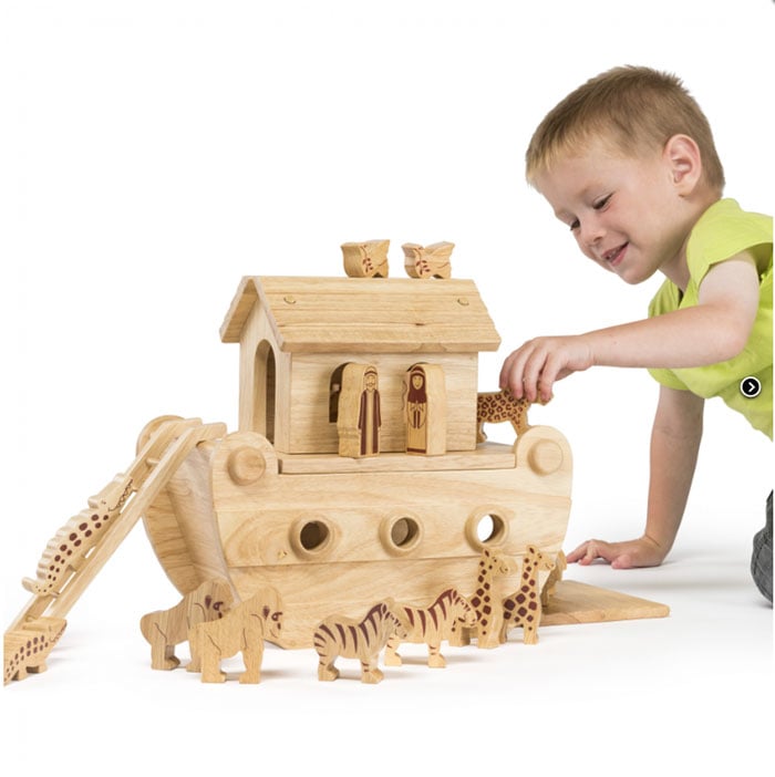 Fair Trade Junior Natural Wooden Noah's Ark Playset