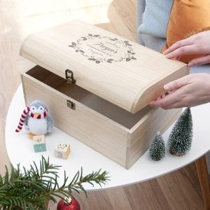 Personalised Christmas Eve Box With Holly Wreath