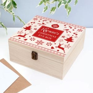 Personalised Festive Scandi Print Christmas Eve Box