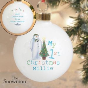 Personalised 'The Snowman' My 1st Christmas Tree Bauble
