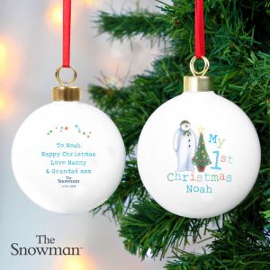 Personalised 'The Snowman' My 1st Christmas Tree Bauble