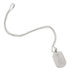Personalised Stainless Steel Dog Tag Christening Necklace