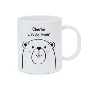 Kid's Personalised Little Bear White BPA-Free Plastic Mug
