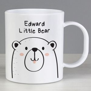 Kid's Personalised Little Bear White BPA-Free Plastic Mug