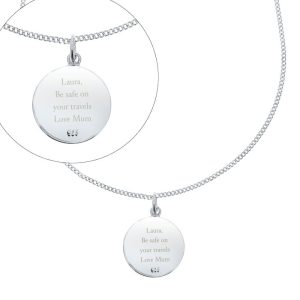 Personalised Silver & 9ct Gold Saint Christopher Necklace