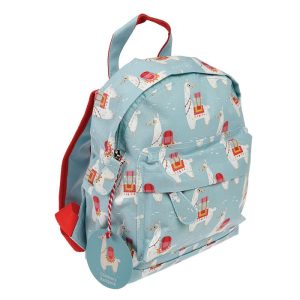 Personalised Blue Llama Backpack School Nursery Bag