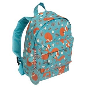 Children's Blue Personalised Fox Backpack School Nursery Bag