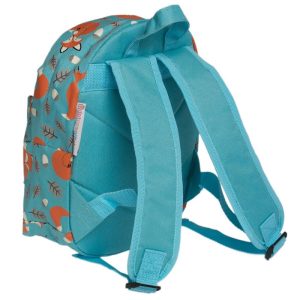 Children's Blue Personalised Fox Backpack School Nursery Bag