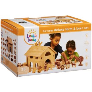 Lanka Kade Deluxe Wooden Farm Barn With Colourful Characters