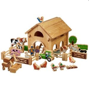 Lanka Kade Deluxe Wooden Farm Barn With Colourful Characters